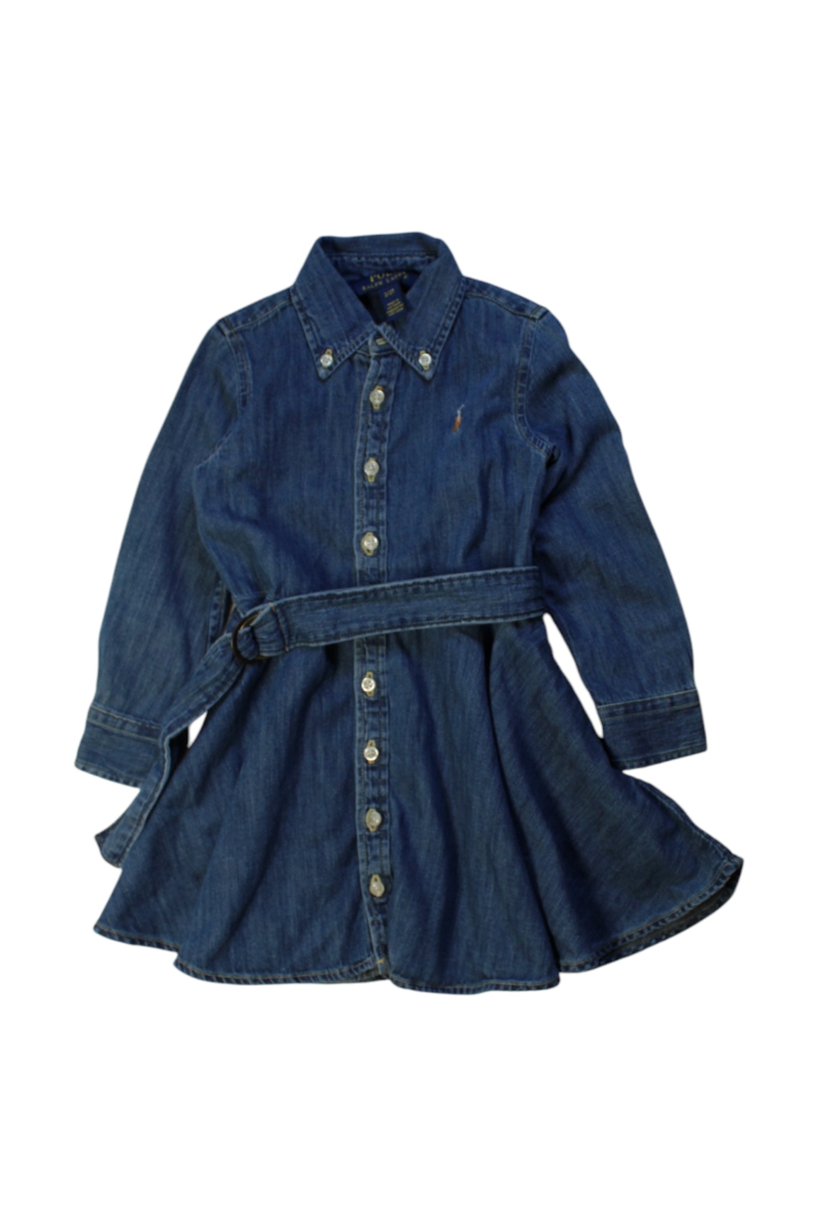 Polo Ralph Lauren Denim Dress With Belt - Size 2T、mySite、g9winljtr