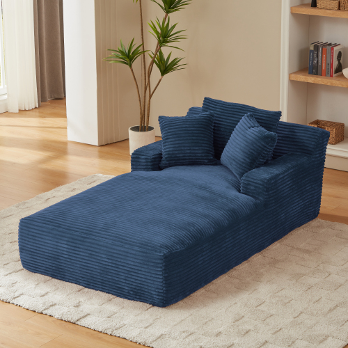 Oversized Chaise Lounge Chair Indoor, Corduroy Upholstered Modern Sofa Couch,No Assembly Required,Comfy Sleeper Sofa for Living Room,Office、、yumabirdnaturehistoryfestival