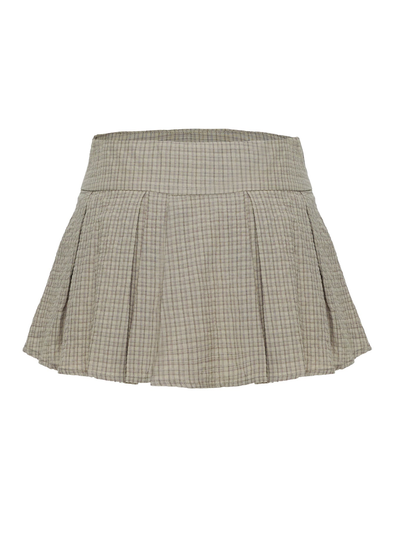 Hariette Pleat Mini Skirt Brown Plaid、mySite、solidvoid