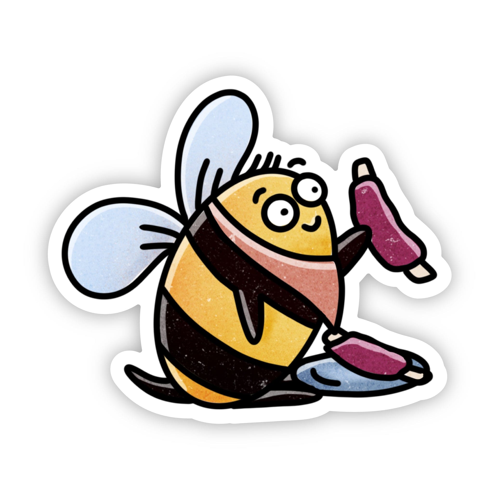  Bee Eating Hot Dog Alabama Sticker、mySite、elrpsem3k