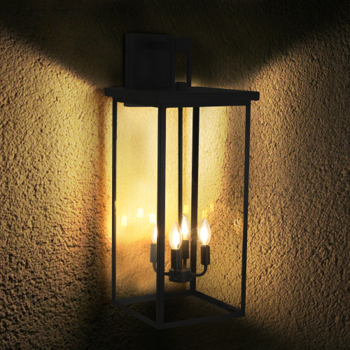 (Same as W1340119953/L1014) 4-Light Black Outdoor Wall Light (No Bulbs)、、eastwooduniform