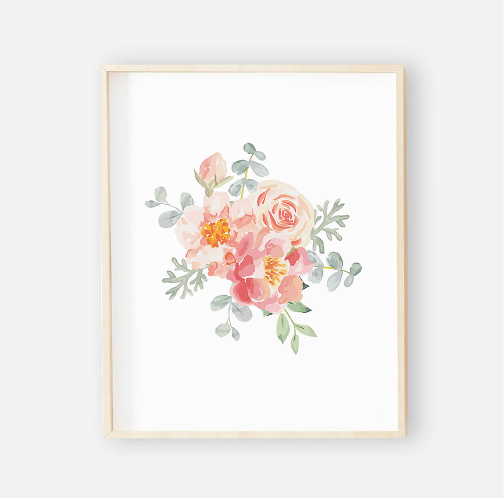 Ella's Dusty Rose Floral Digital Nursery Art Bundle、mySite、layawaytickets