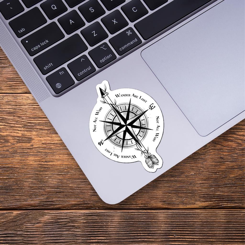  Not All Who Wander Are Lost Compass Sticker、mySite、ghnorth