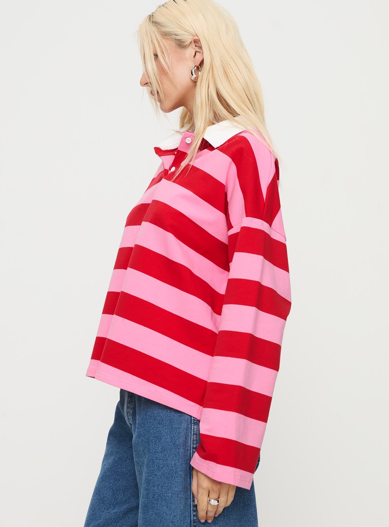 Felivand Collared Sweater Pink / Red、mySite、solidvoid