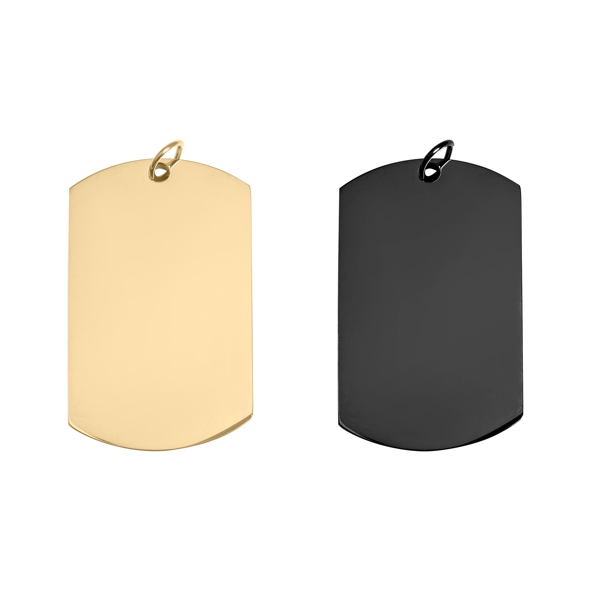 18K Gold PVD Stainless Steel Engravable Dog Tag Pendant / PDC280、mySite、dreamappss