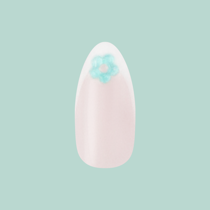Puffy Flower Chrome French - Press-On | Medium | Almond - Part of Set、mySite、solidvoid