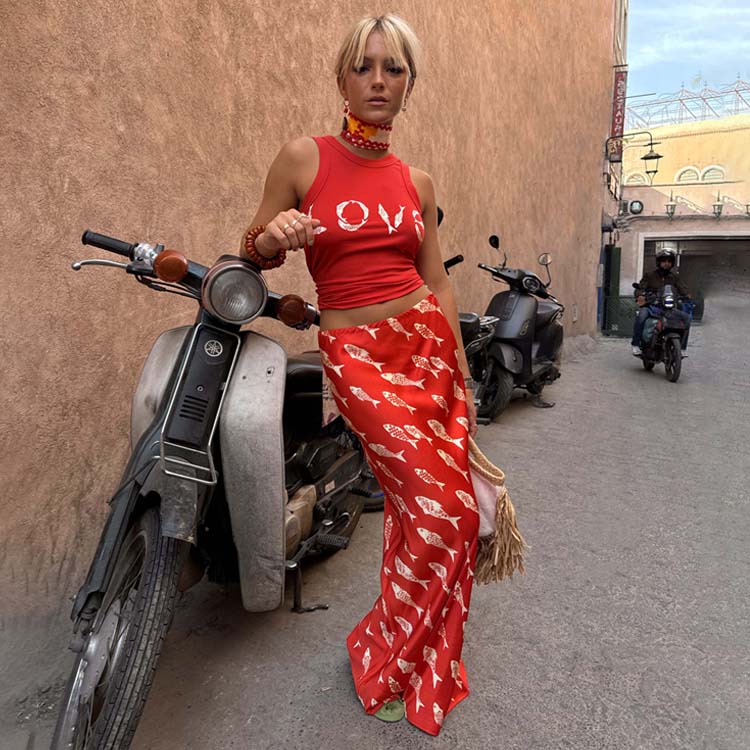 Red Marina Dorris Skirt、mySite、solidvoid