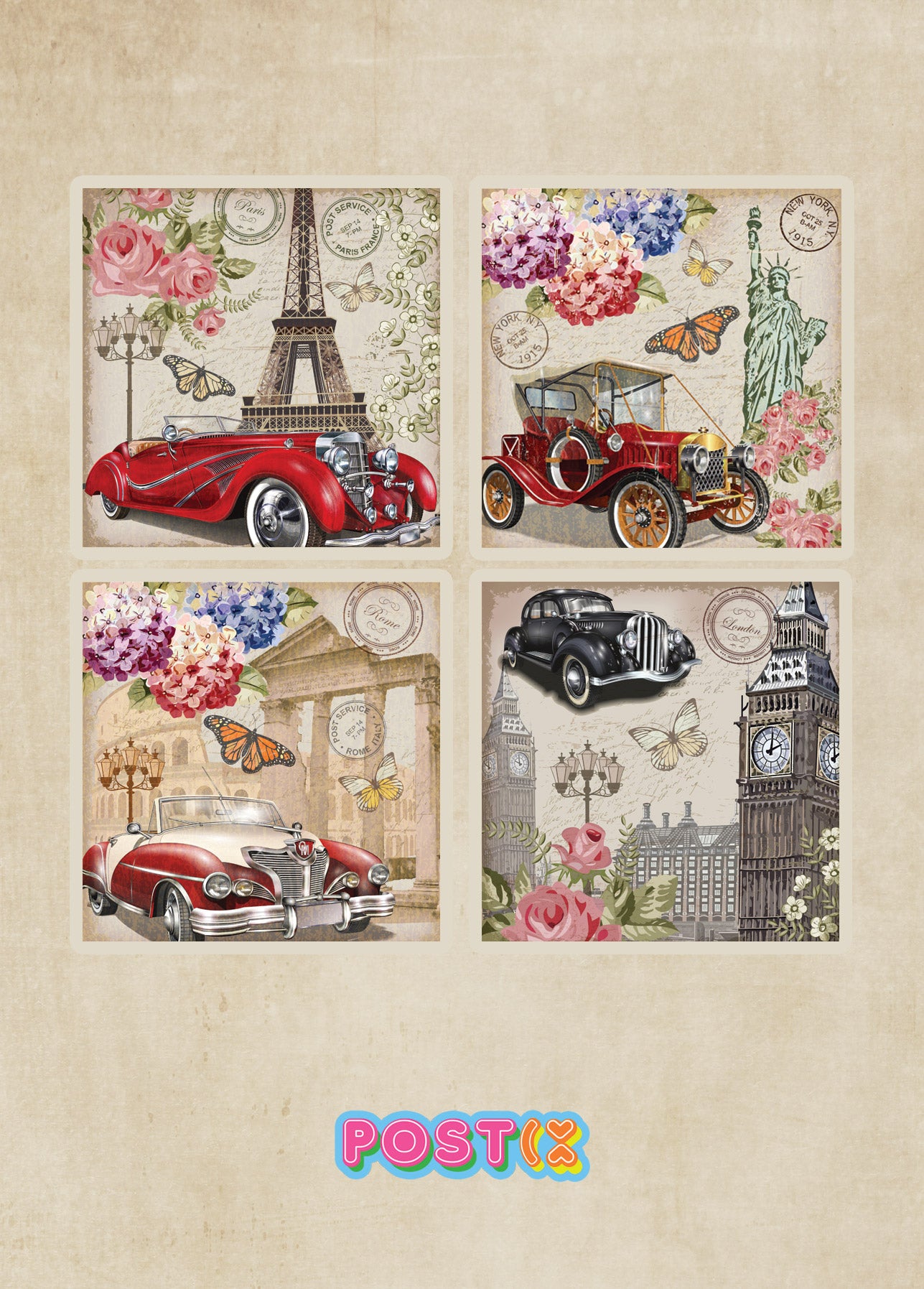  Vintage Road Trip Sticker Sheet、mySite、ghnorth