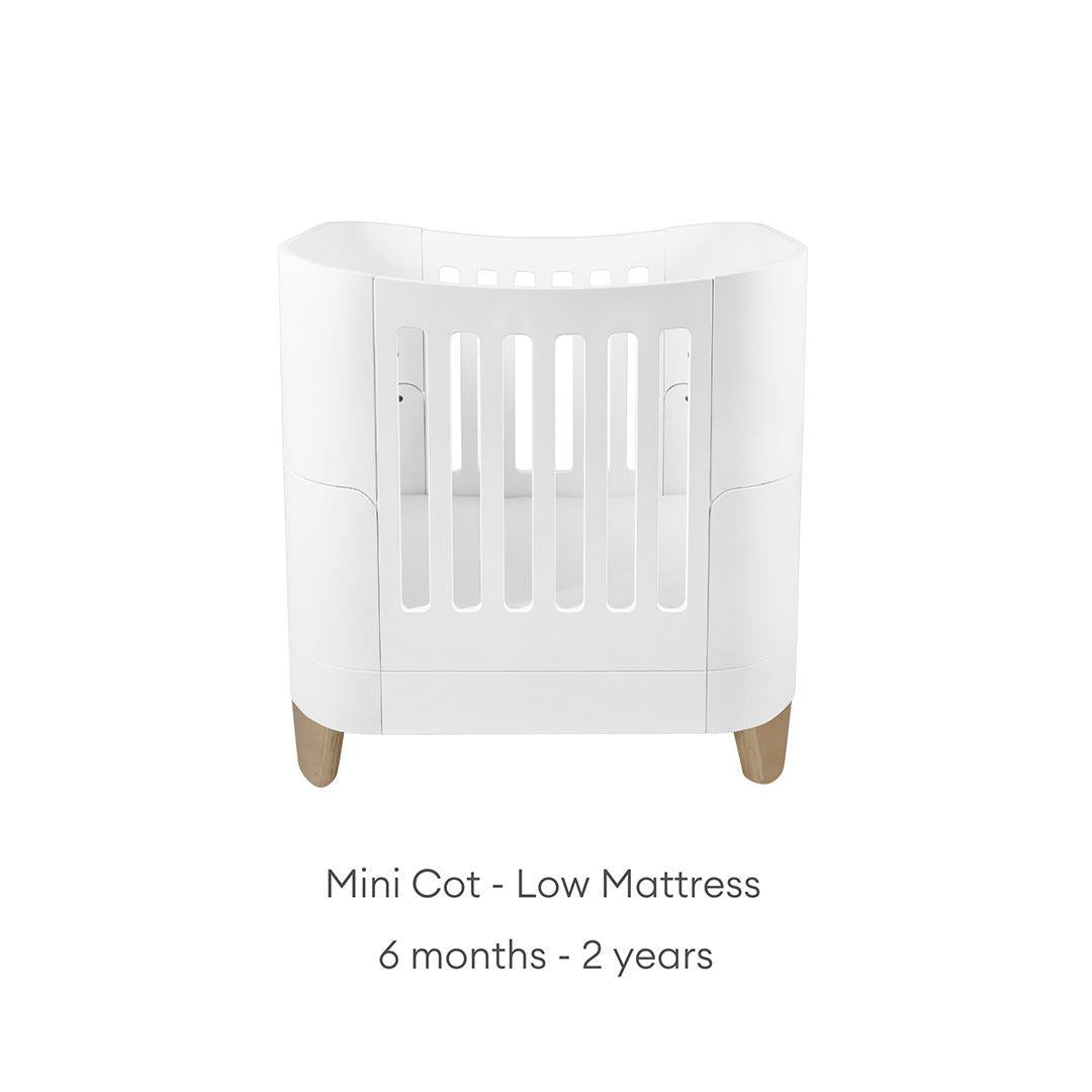 Gaia Baby Serena Mini Cot + Bedside Crib - Includes Bedside mattress - White / Natural、mySite、merchandisen