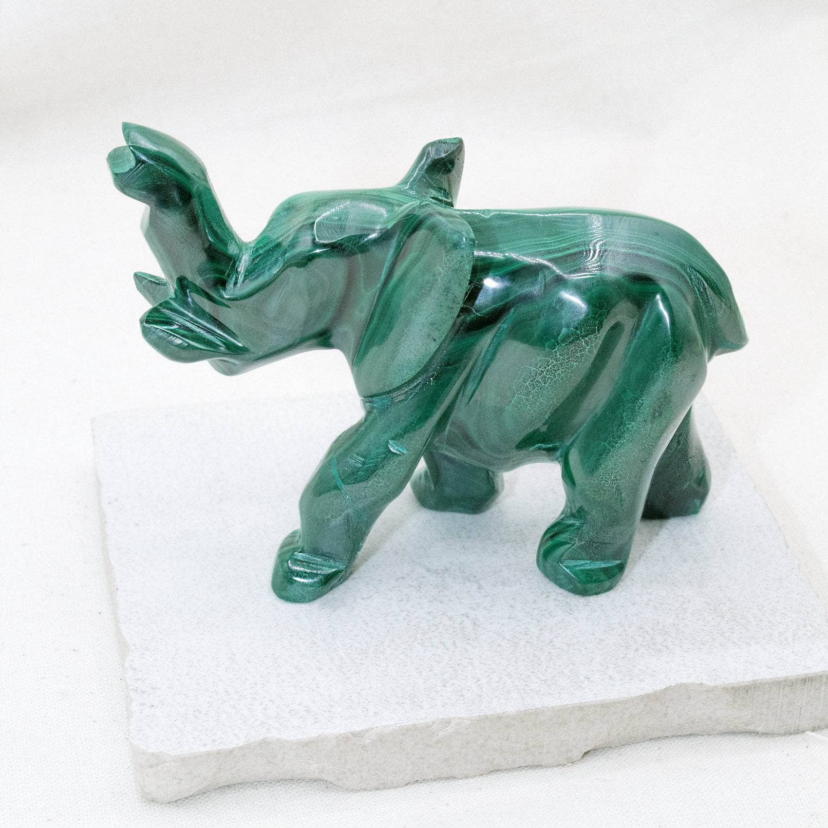 Genuine Malachite Elephants - Hand Carved - 1 of a Kind、mySite、hinf8tx79