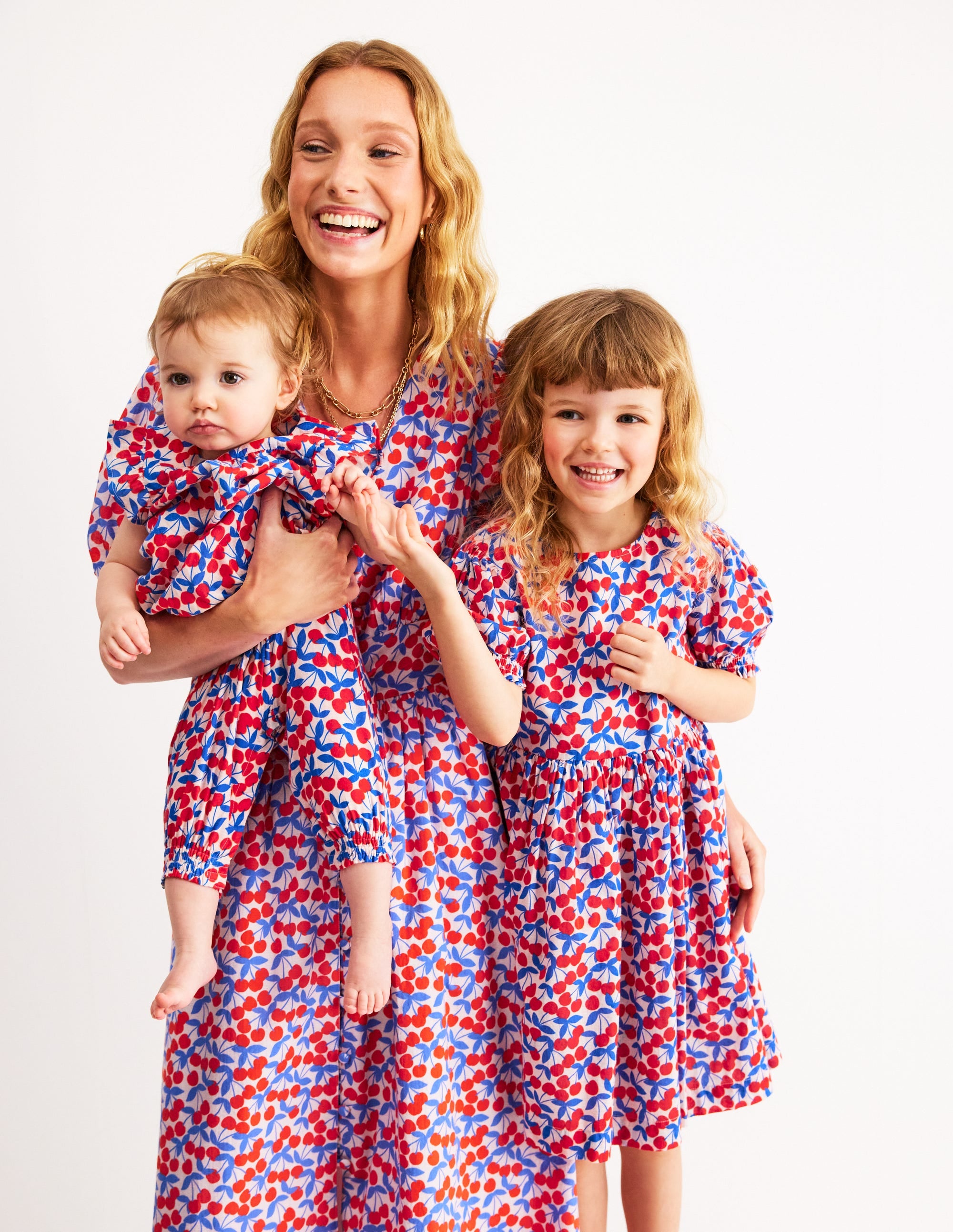  Button Through Cotton Dress-Chalk Pink, Cherry Cascade、mySite、ashleygrahame