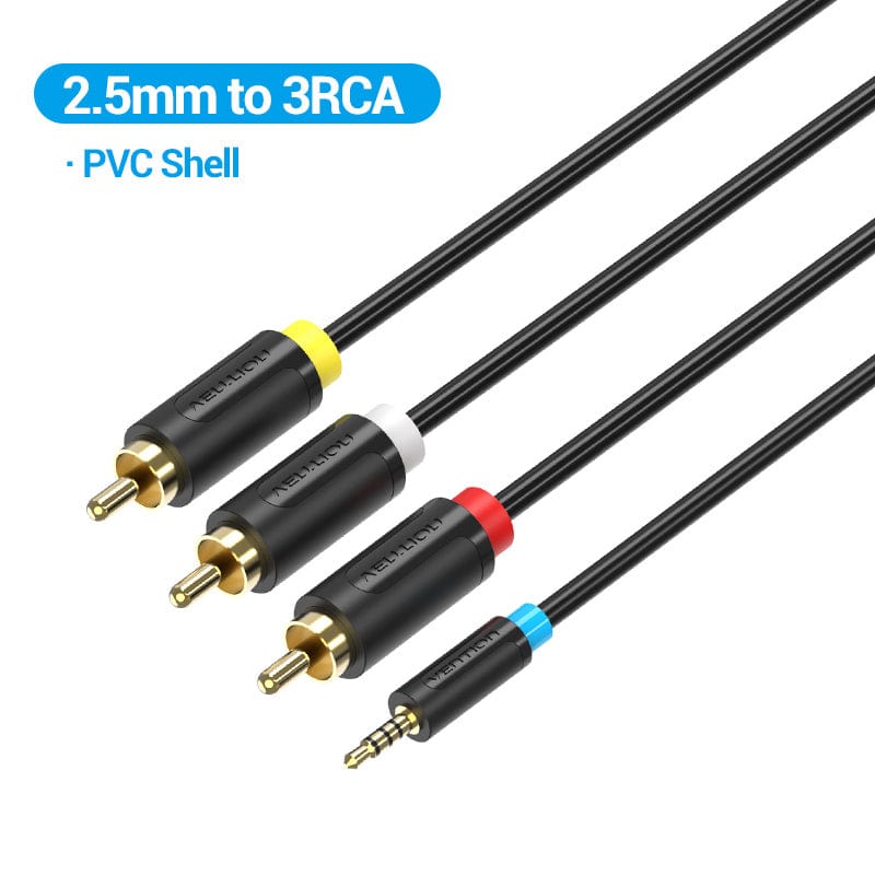 Vention Jack 3.5mm to 3RCA Cable 3.5mm Jack Male to 3 RCA Male AUX Audio Splitter for Speaker TV Box Stereo Aux Cable 2.5 to RCA、mySite、fannypackpong