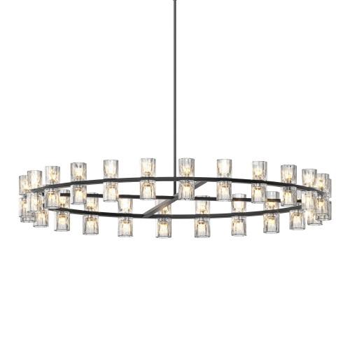 (L005030-D54-P60B/W1340P310780)Rectangular Luxurious Crystal Chandelier for Living Room & Dining Room, Black Frame with K9 Crystals、、eastwooduniform