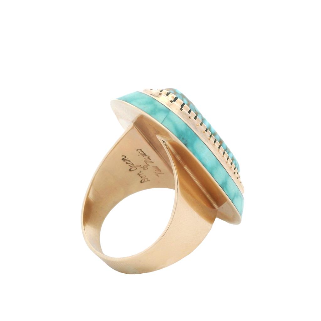 Estate 14K Yellow Gold Don Juan of New Mexico Turquoise Ring、mySite、botmansion