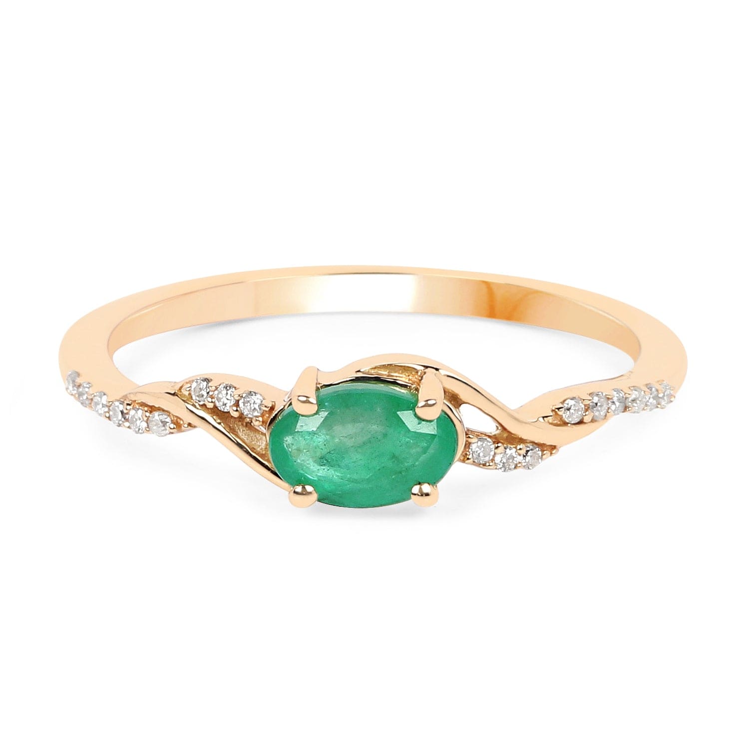 Zambian Emerald with Diamonds in 14K Gold, Exquisite yet Affordable!、mySite、g9winljtr
