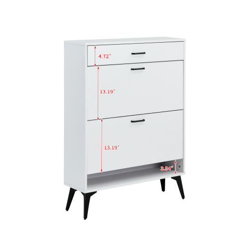 Shoe Cabinet , Shoe storage shelves, metal leg, White、、casual