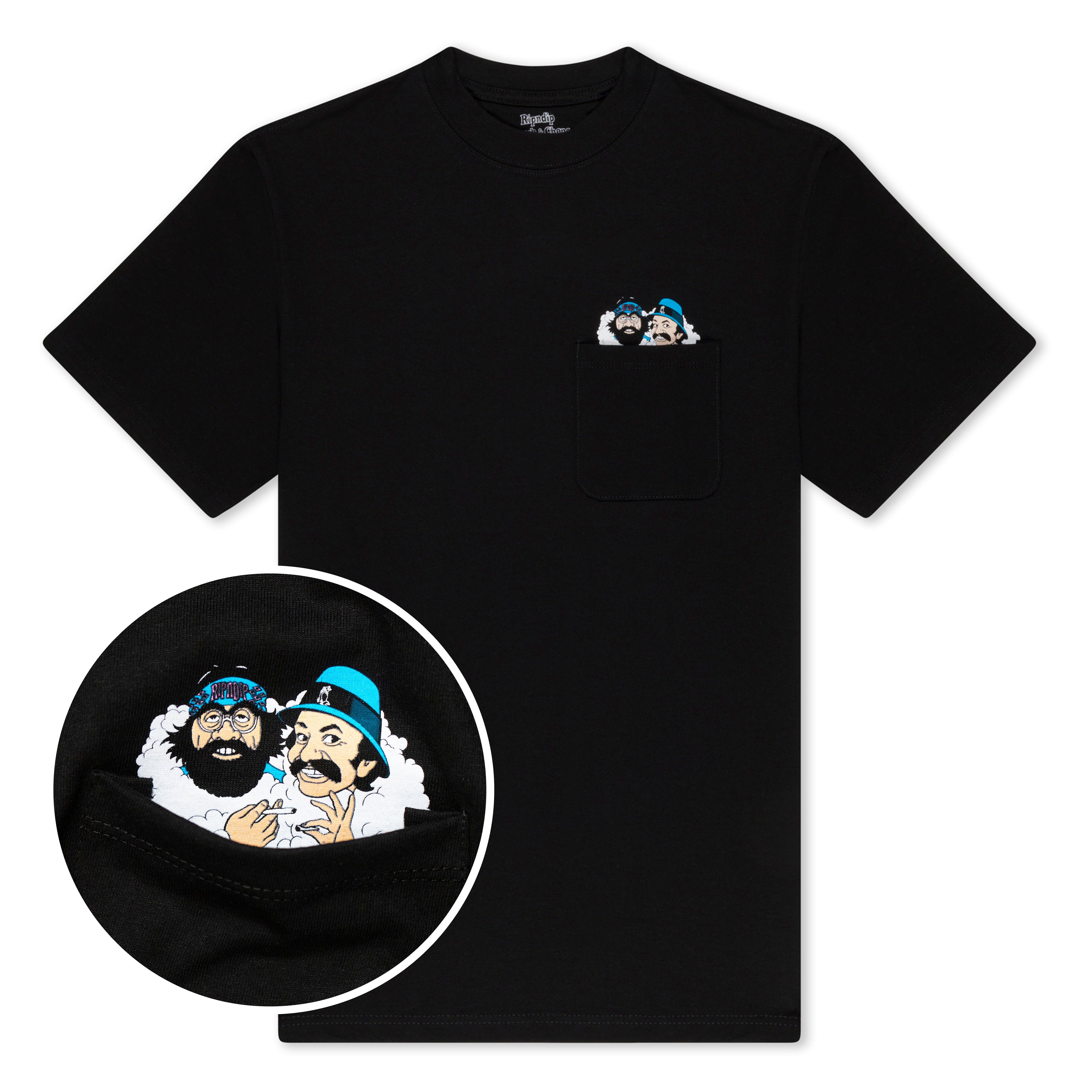  Cheech and Chong Pocket Tee (Black)、mySite、merchandisen