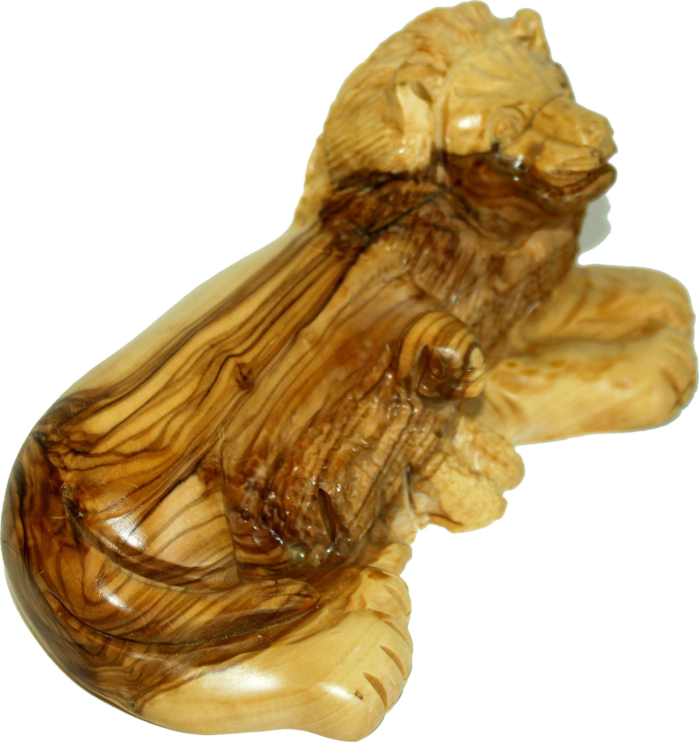  Holy Land Market Olive Wood Figure of The Lion and Lamp Resting (7 Inches Long)、mySite、elrpsem3k