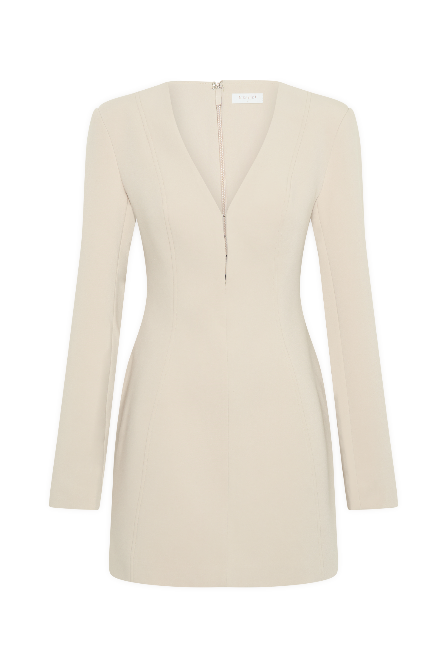 Arora Suiting Blazer Dress With Pleating - Sand、mySite、solidvoid