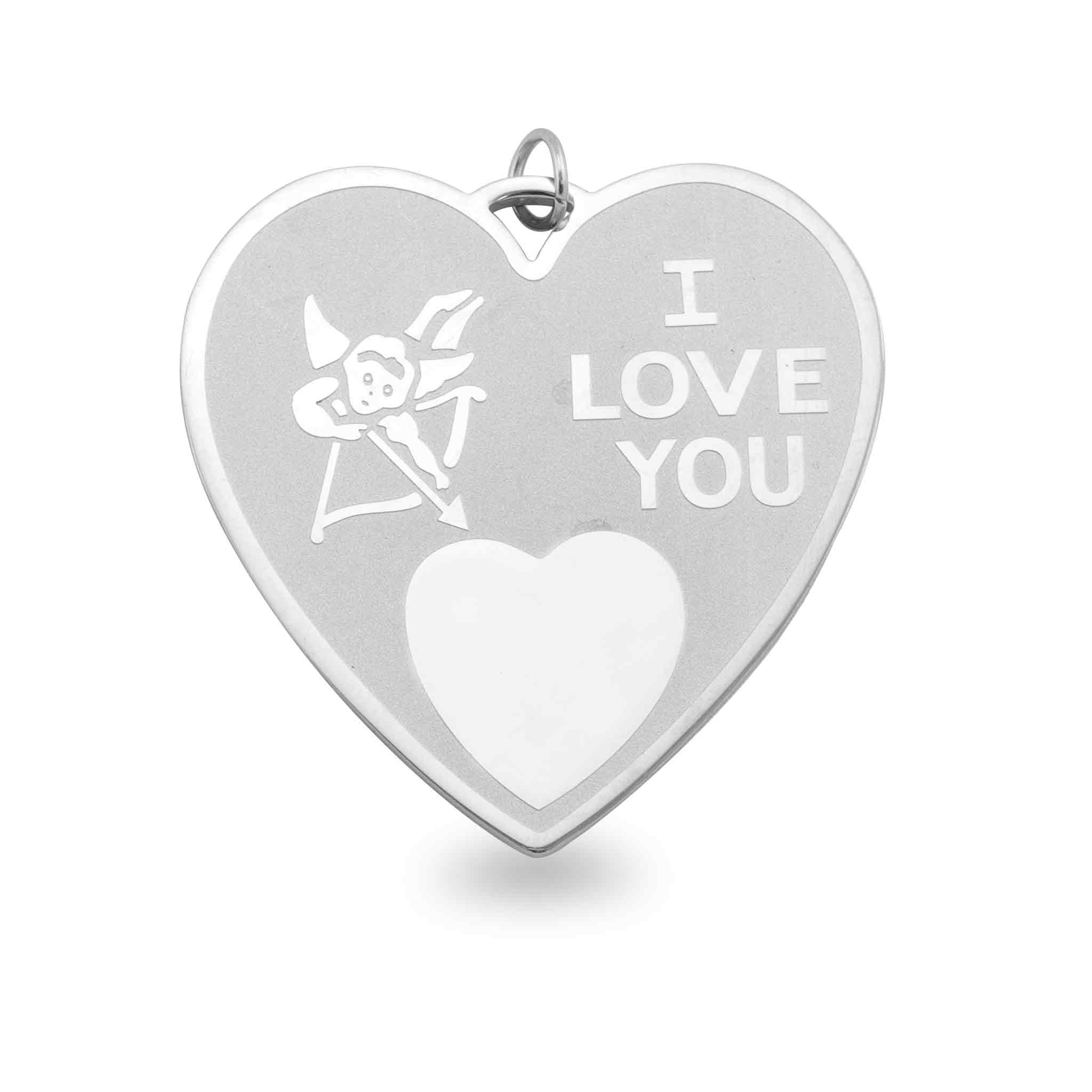 Detailed Stainless Steel I LOVE YOU Heart Pendant / SBB0094、mySite、dreamappss