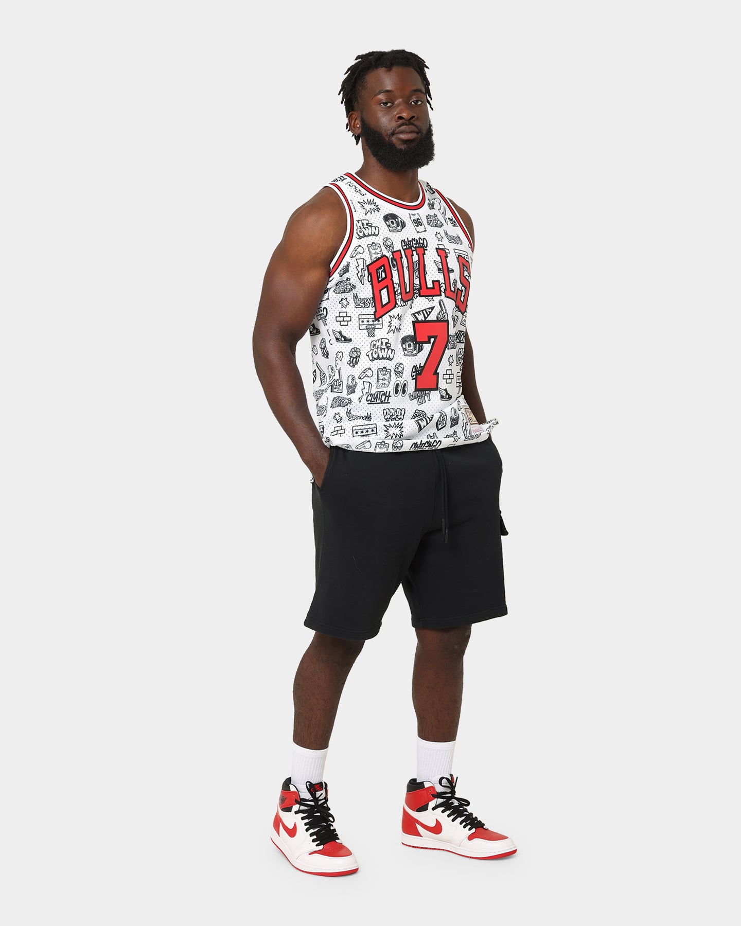 Mitchell & Ness Chicago Bulls Toni Kukoč #7 1997-1998 Doodle Swingman Jersey White、mySite、zt4zffjzw