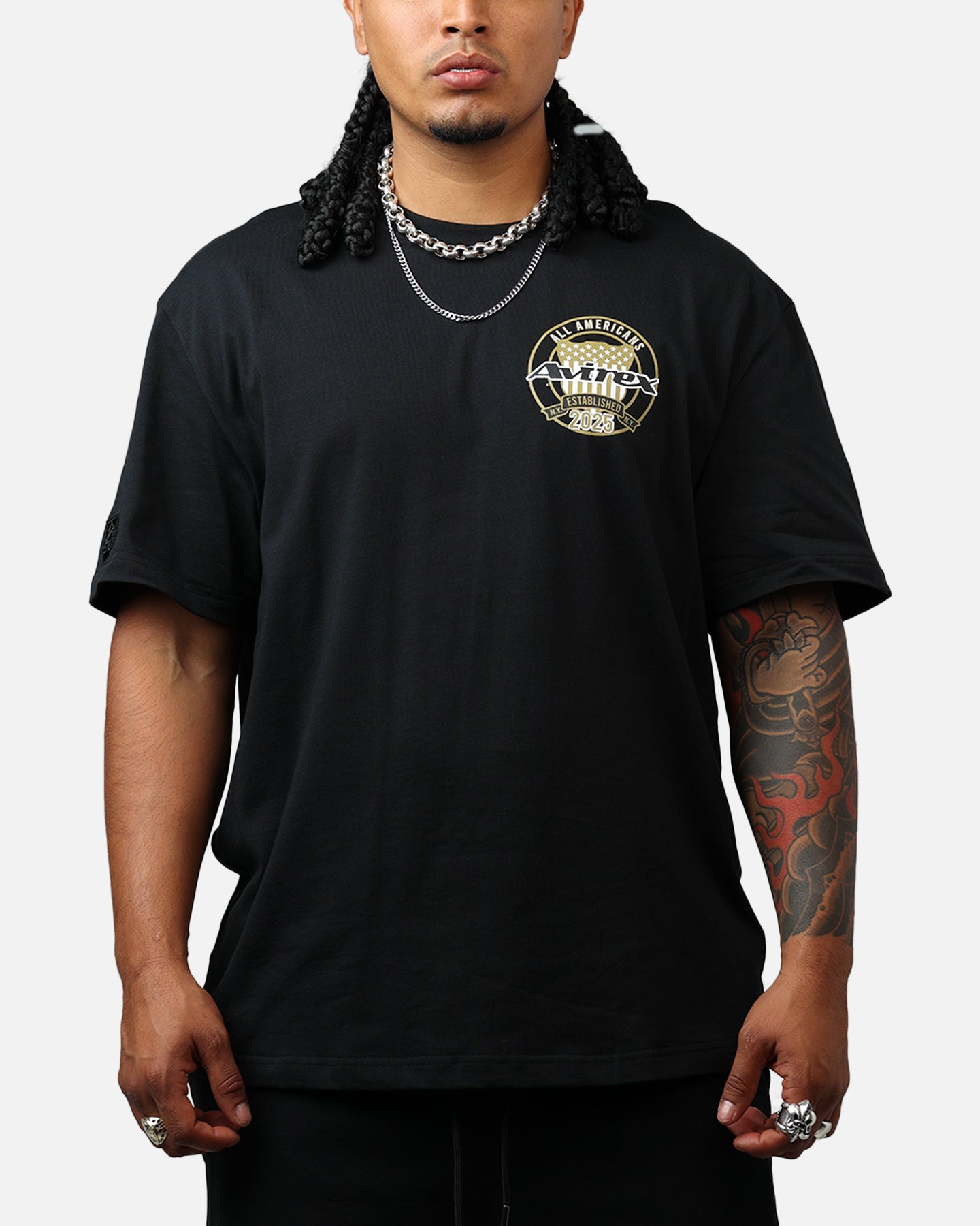 Avirex Gold T-Shirt Black/Gold、mySite、zt4zffjzw