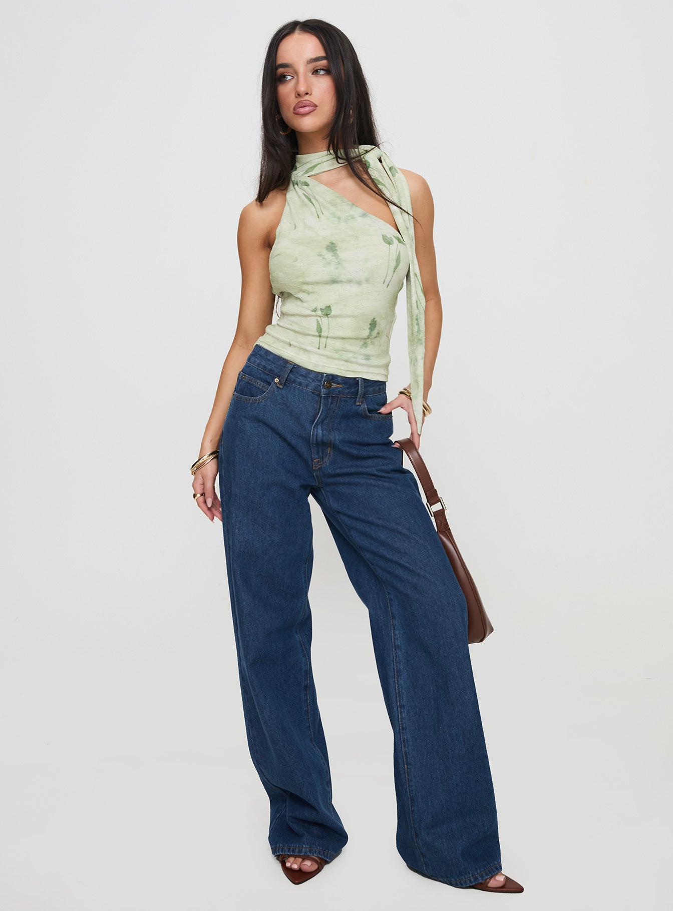 Anderstone Neck Tie Top Green、mySite、solidvoid