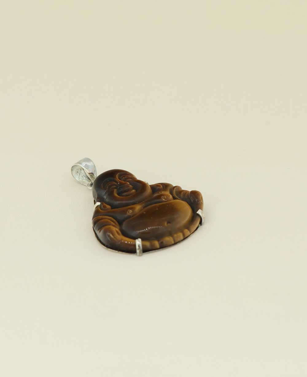 Tiger's Eye and Sterling Silver Happy Buddha Pendant、mySite、topwebapps