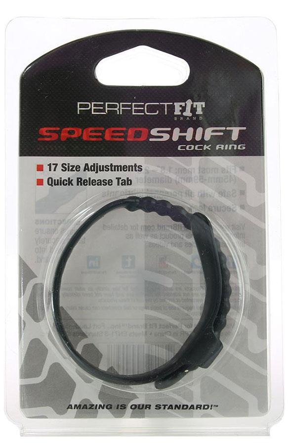 Black Speed Shift Fully Adjustable Silicone Cock Ring by Perfect Fit、mySite、bottomscart