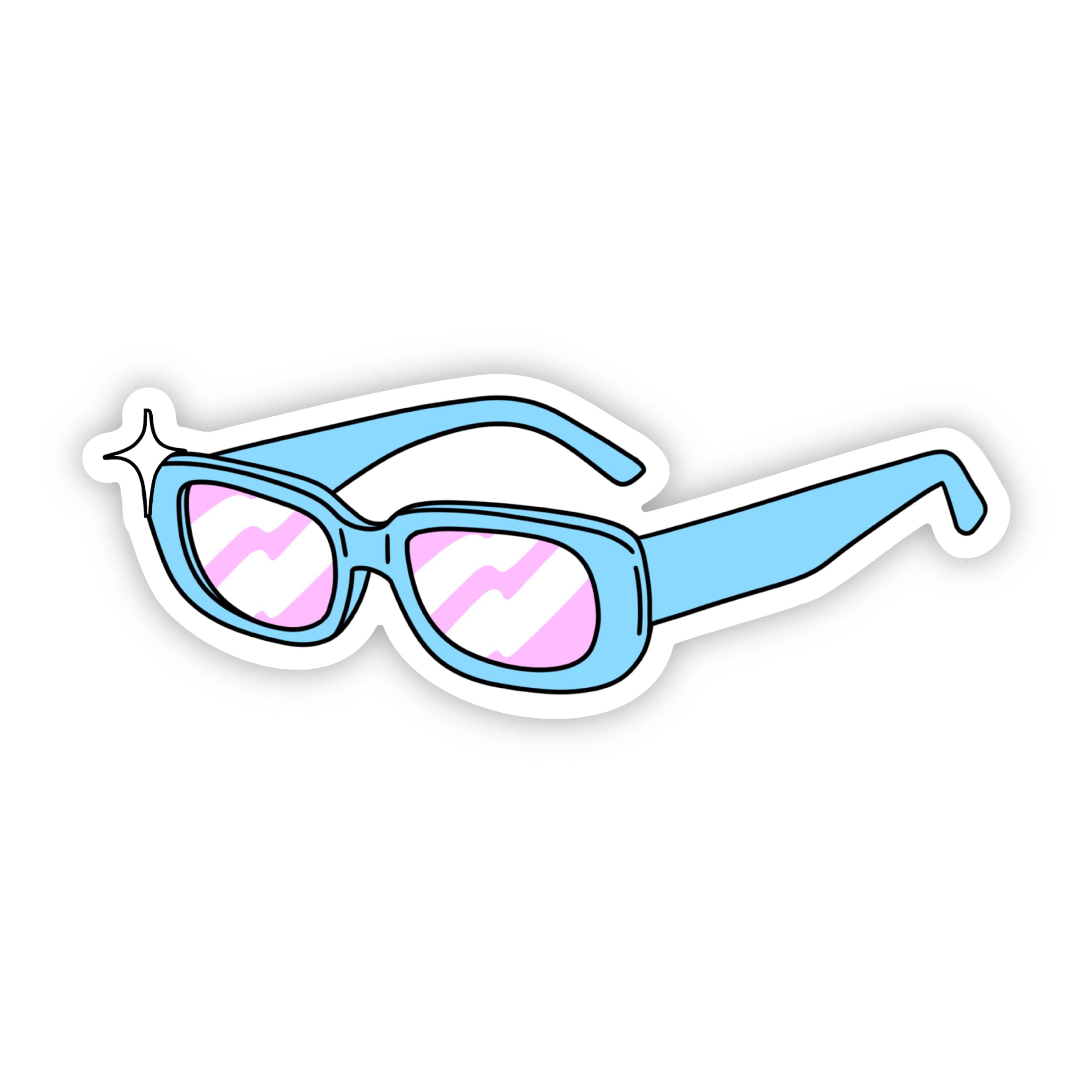  Trendy Retro Sunglasses Sticker (Light Blue)、mySite、elrpsem3k