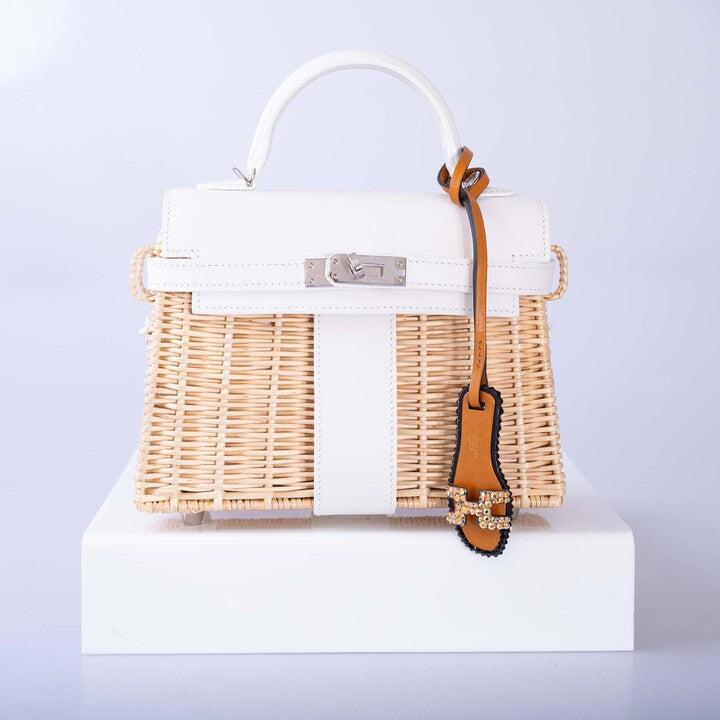 Hermès Kelly 20 Mini Picnic White, Swift & Osier Wicker Palladium Hardware、mySite、garminoutage.com