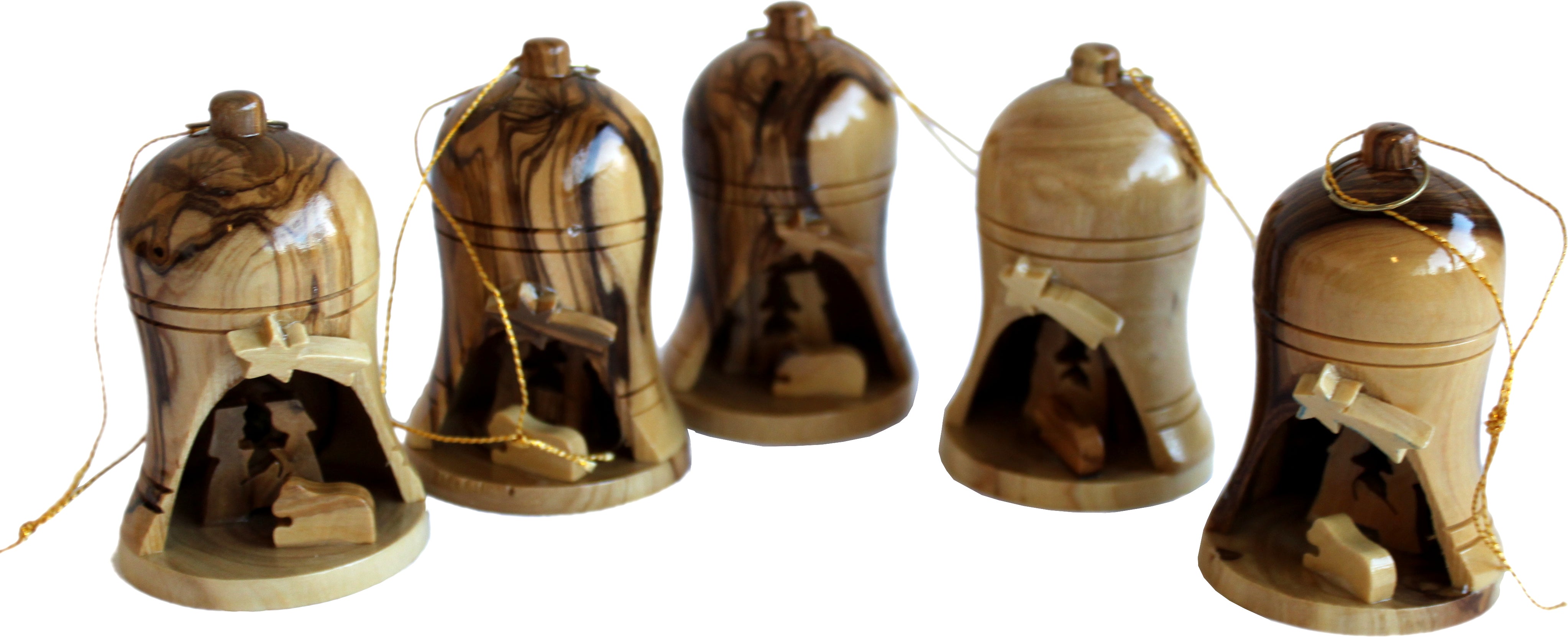 Holy Land Market Wood Ornaments - 3D Nativity Scene bell ornaments (2.75 each).、mySite、topwebapps