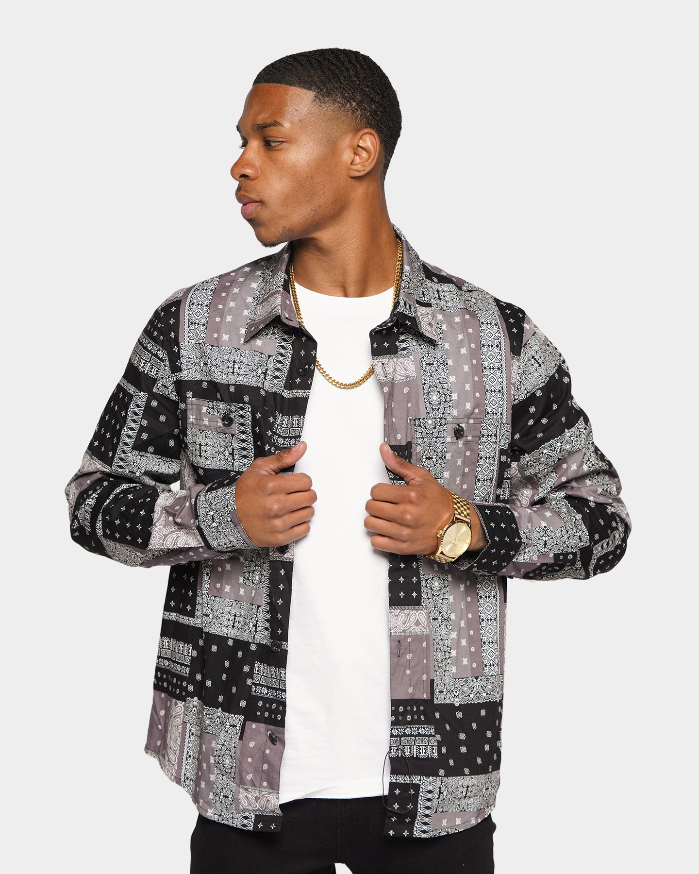 XXIII Paredea Paisley Button Up Black/White、mySite、zt4zffjzw