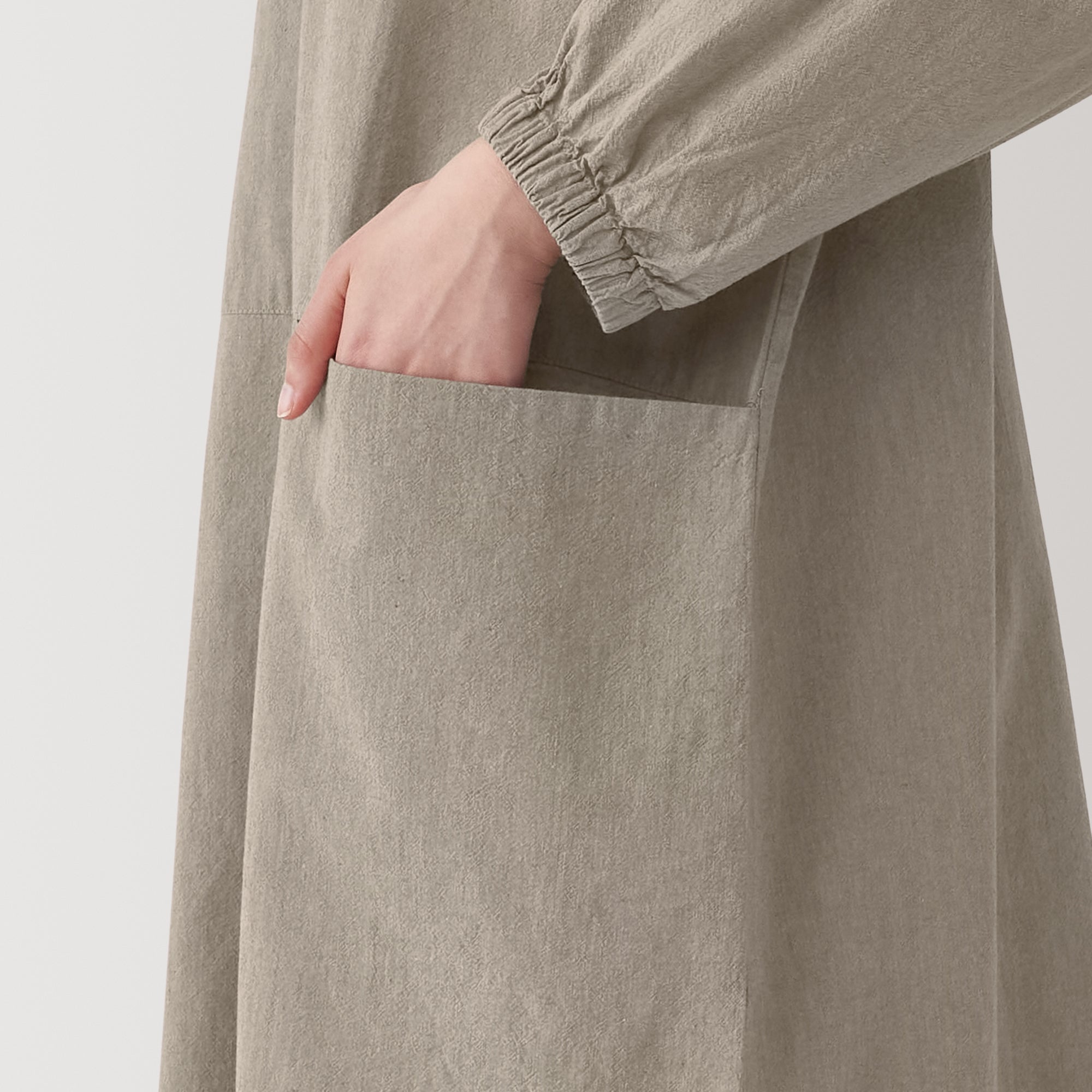  Easy Fit Long Sleeve Apron - Dark Beige、mySite、sugarbowlscore