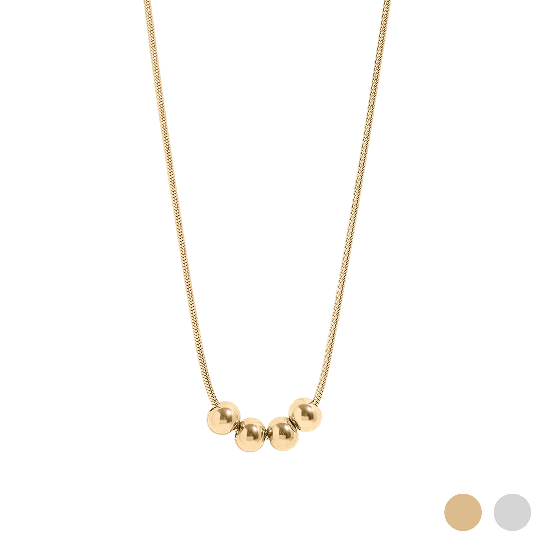 18K Gold PVD Stainless Steel Adjustable Ball Charm Necklace / CHN0027、mySite、dreamappss