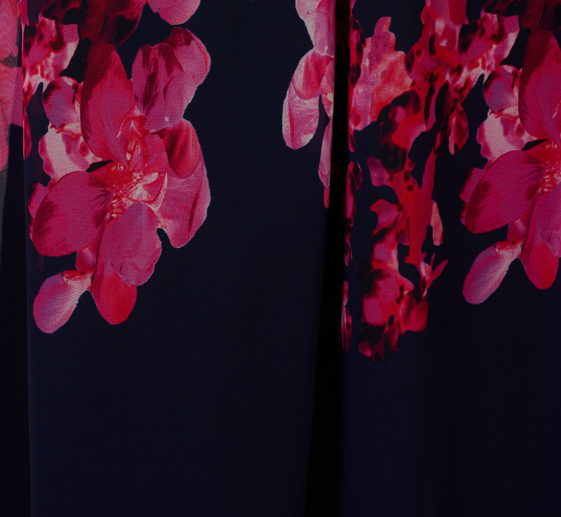 Floral Wrap Waist Ankle Dress In Navy Pink Multi、mySite、solidvoid