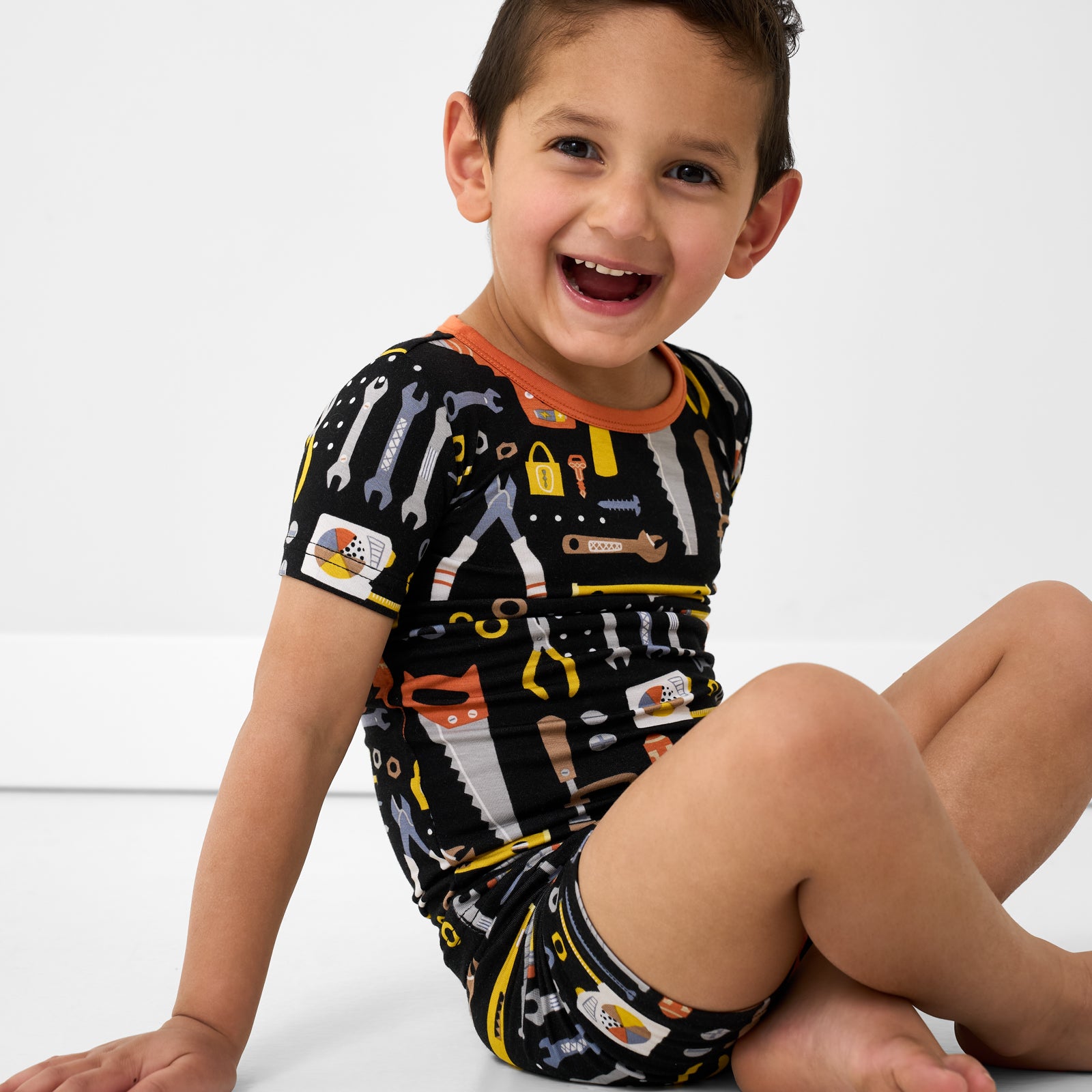  Little Builders Two-Piece Short Sleeve & Shorts Pajama Set、mySite、layawaytickets