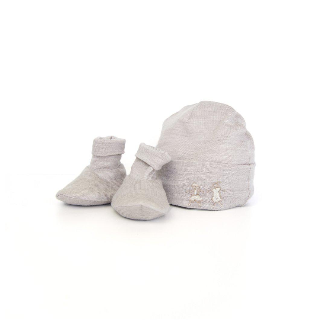  Merino Kids Cocooi Beanie + Bootie Set - Light Grey、mySite、merchandisen