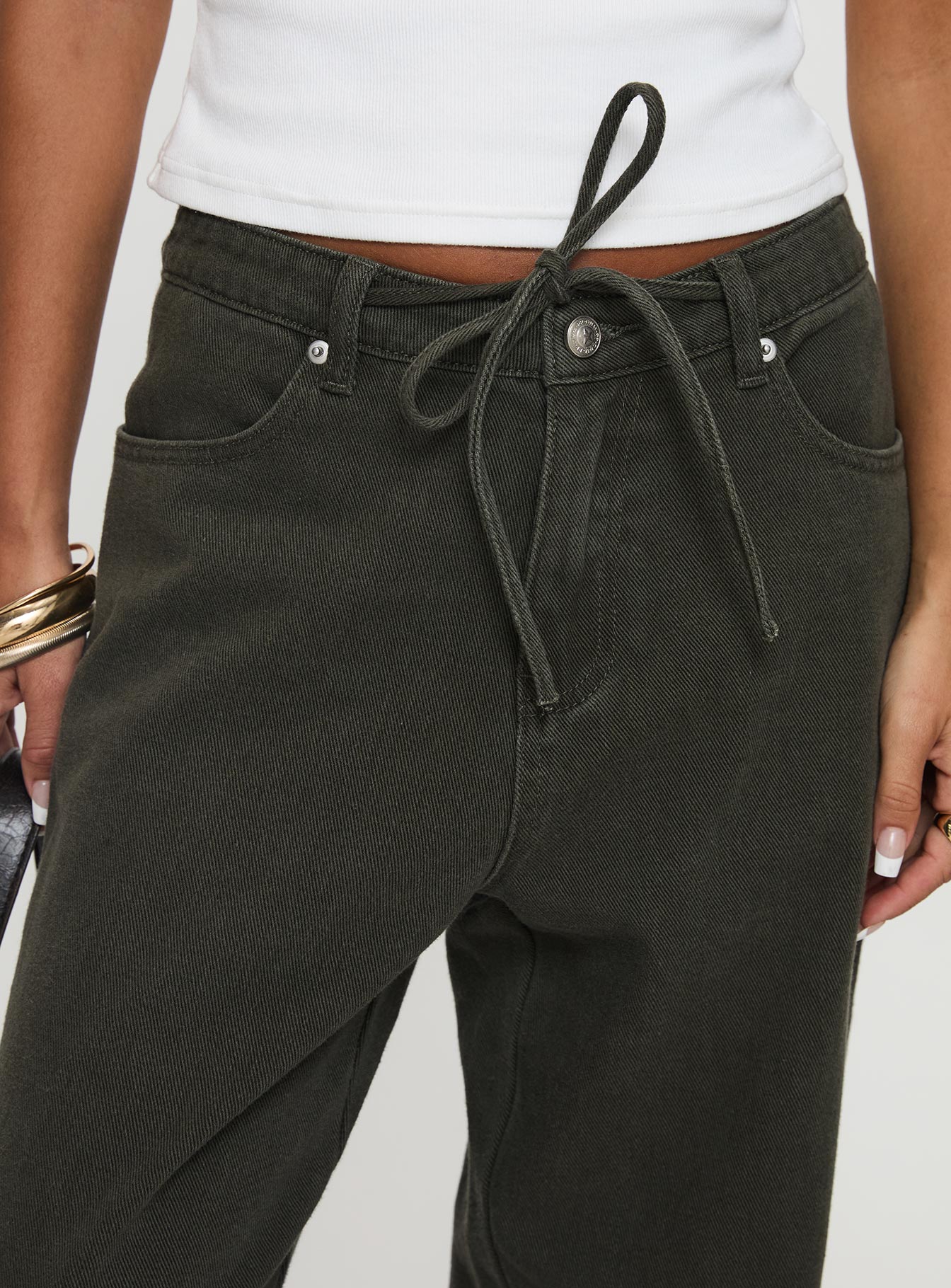 Bruiser Tie Waist Jeans Green、mySite、solidvoid