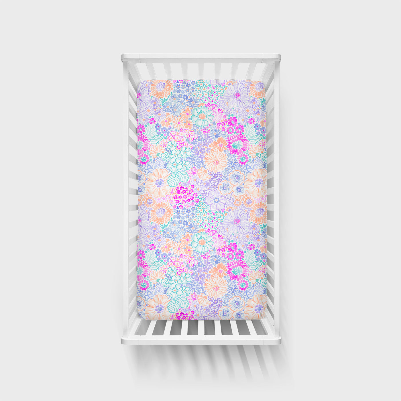 Doodle Blooms Fitted Crib Sheet、mySite、g9winljtr