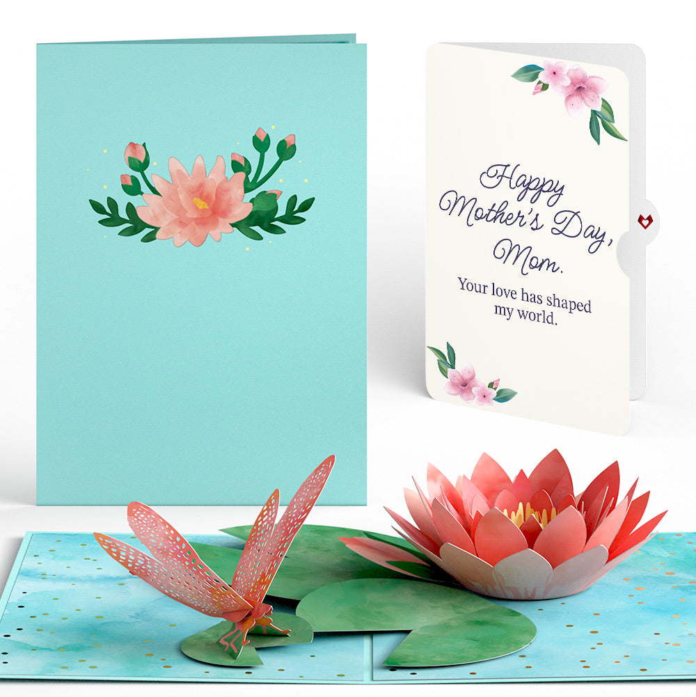 Water Lily Dragonfly Mother's Day Pop-Up Card and Sentiment Set for Mom、mySite、solidvoid