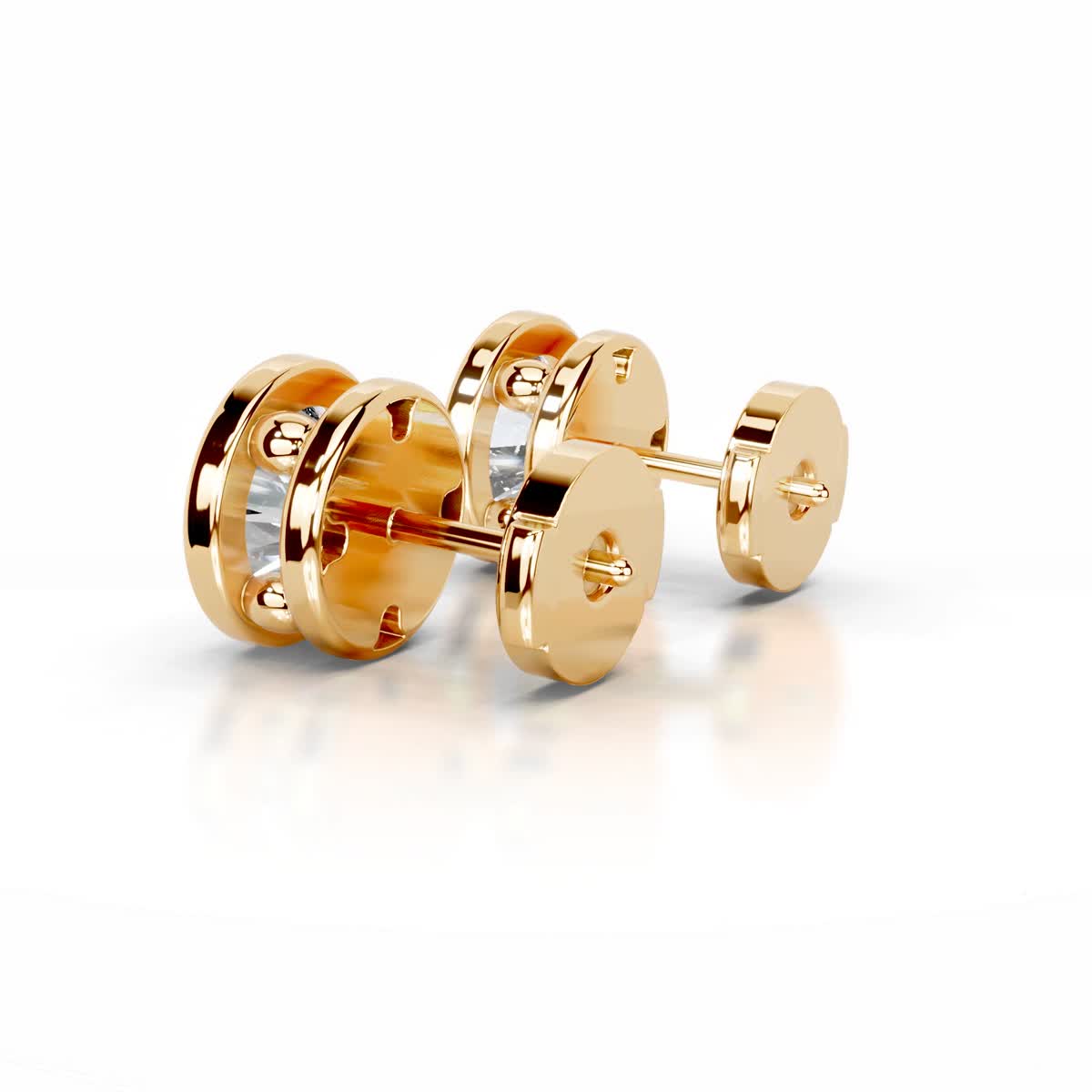 Amber Lab Grown Diamond Earrings (3 Carat) -18K Yellow Gold、mySite、hinf8tx79