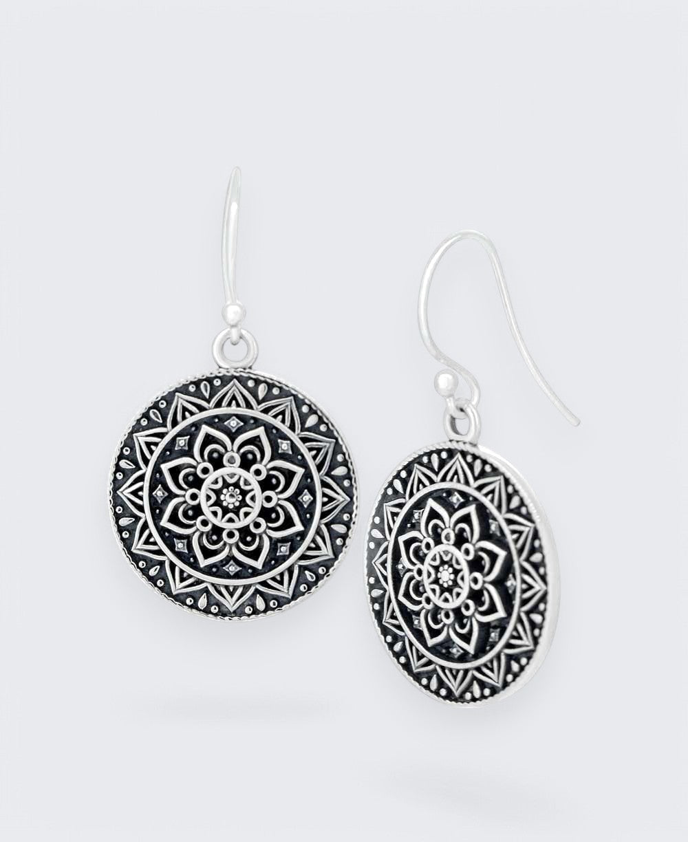 Sterling Silver Mandala Earrings、mySite、topwebapps