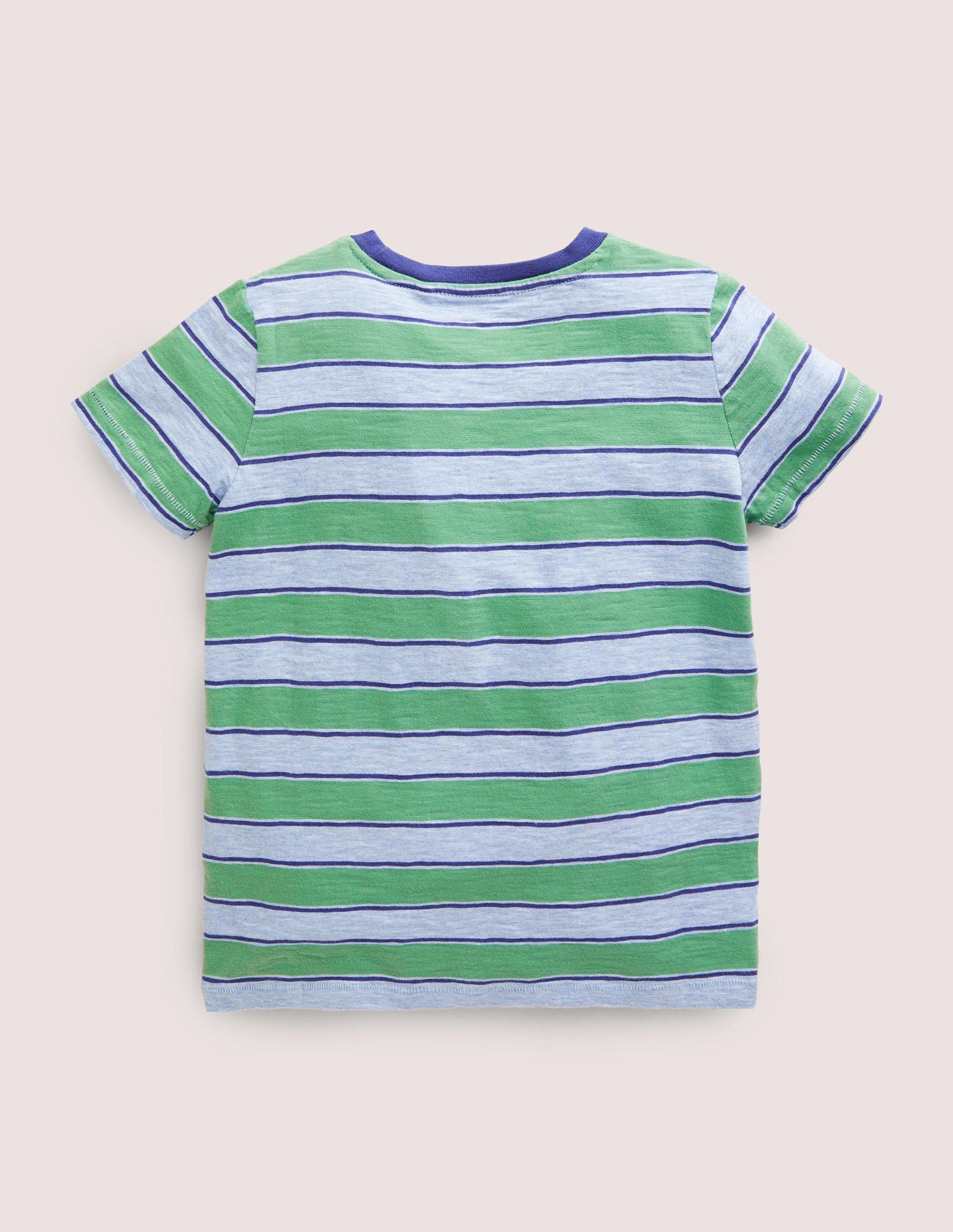  Striped Washed Slub T-shirt-Deep Grass Green/Blue Marl、mySite、ashleygrahame