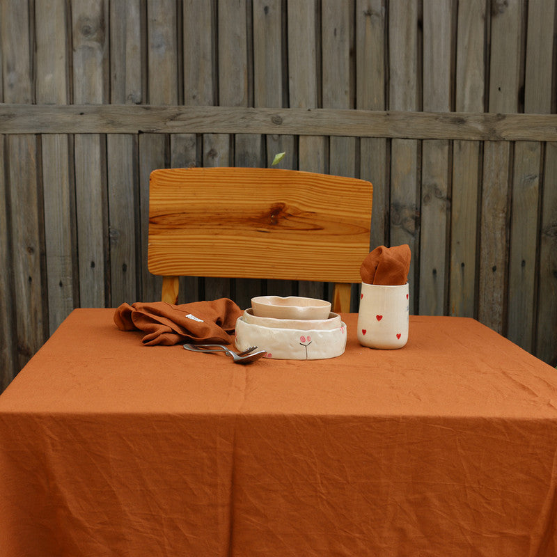 Pure Linen Table Cover | Cinnamon Brown、mySite、camillekostekn