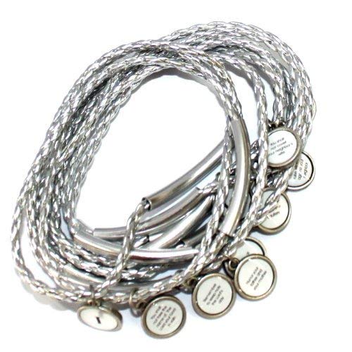 10 medals Bracelet showing Commandments - Silver ( 7cm or 2.8 inch in diameter ) - English、mySite、topwebapps