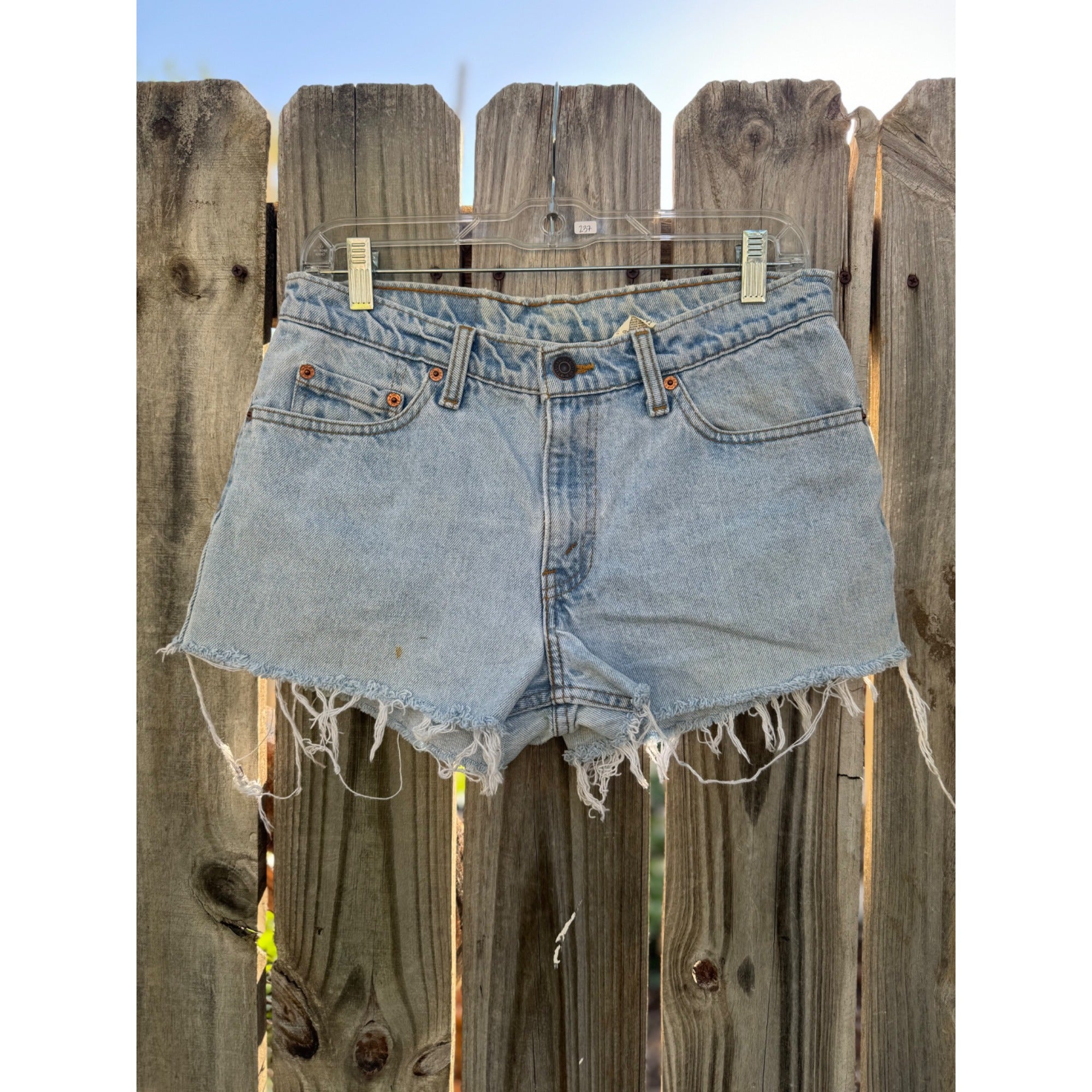 90's Levi's 538 Hiphugger Light Wash Cut Off Raw Hem Denim Shorts 29、mySite、garagedoors4me