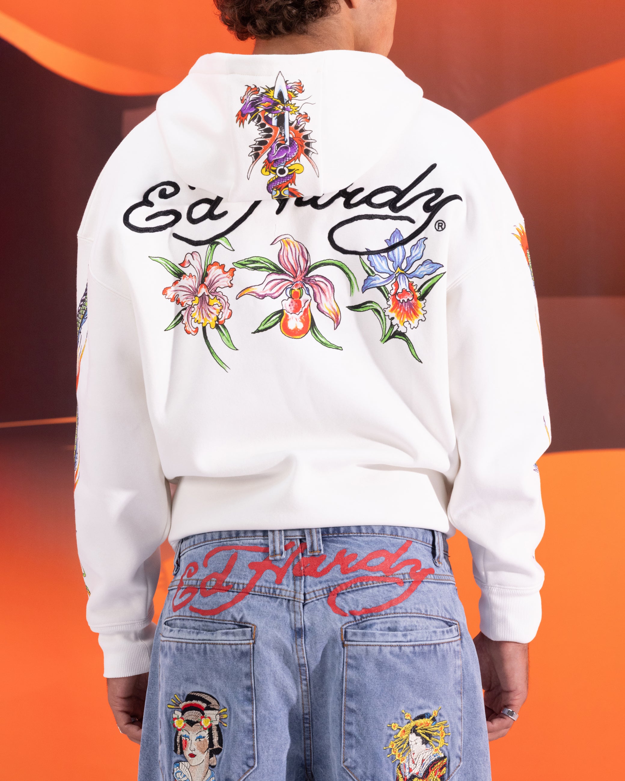 Ed Hardy Floral Zip Hoodie Off White、mySite、zt4zffjzw