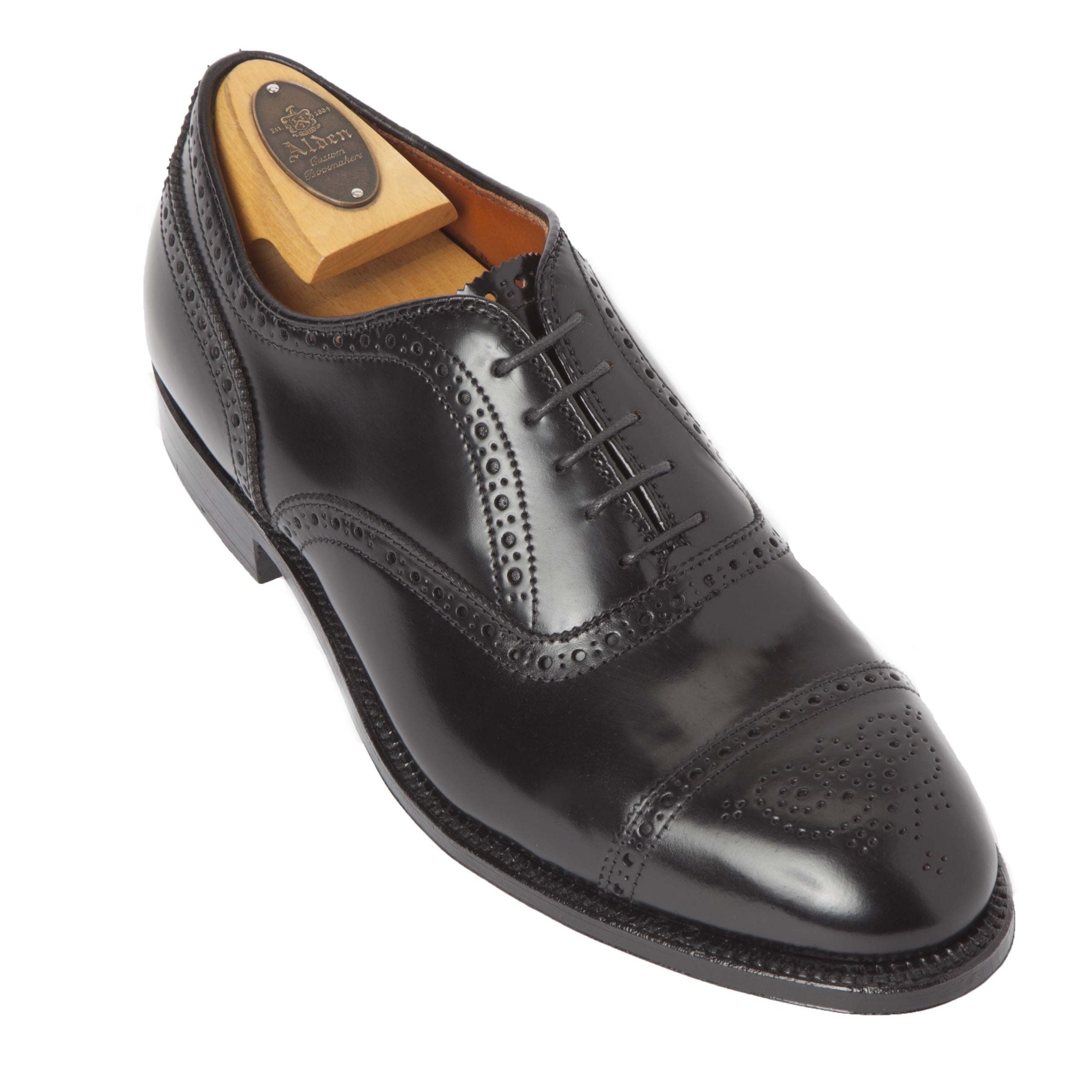 9841 - Medallion Cap Toe Bal in Black Shell Cordovan、mySite、preschool7hills