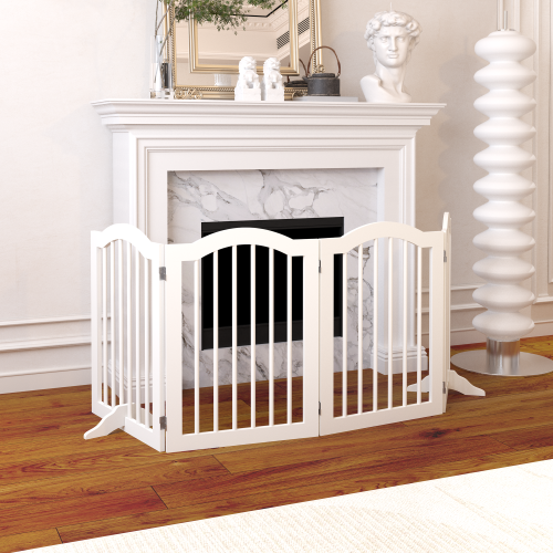 29.5-45.3" Wide Baby Gate for Stairs, Dog Gate Indoor for Doorways, No Drilling Pressure Mounted Pet Gates for Kids, Easy Walk Through Safety Gate, White、、casual